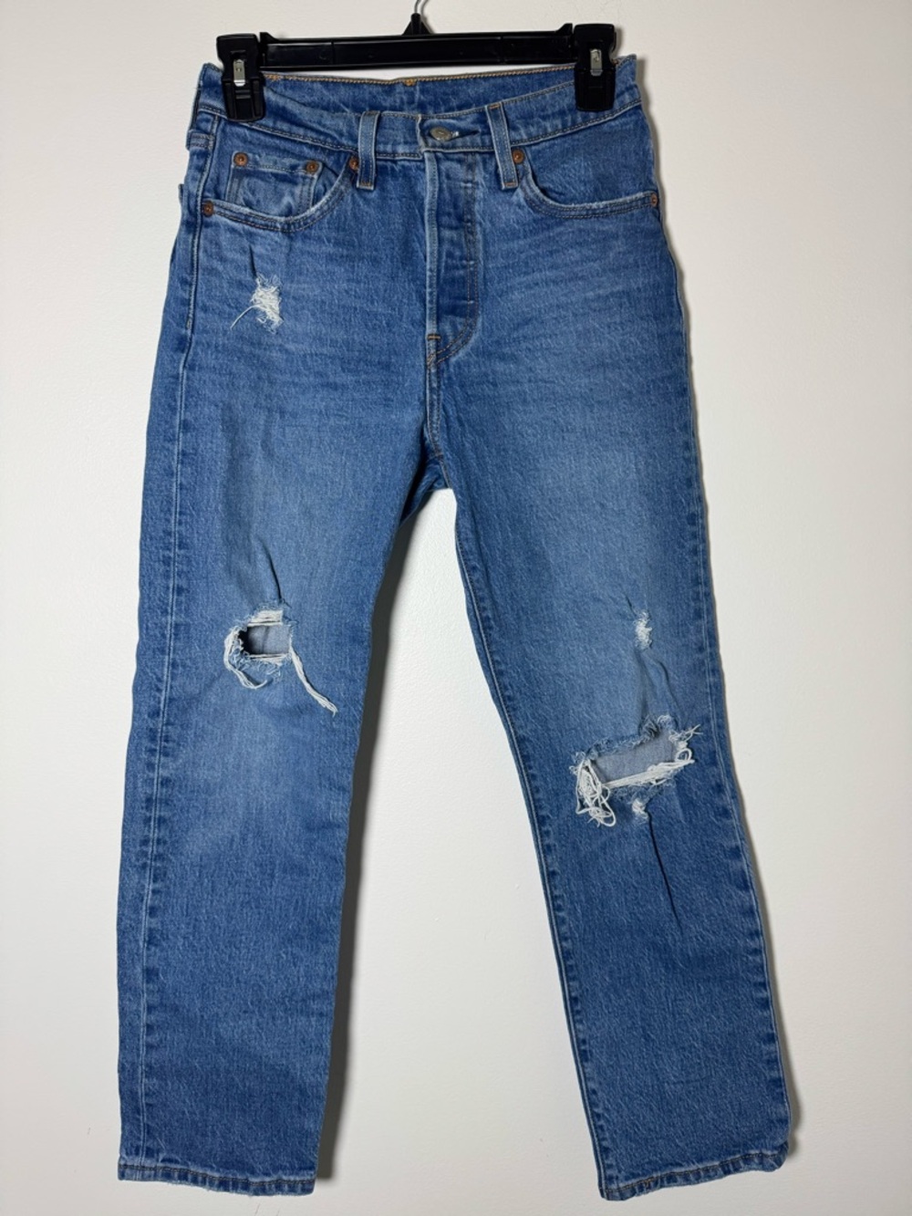Levi’s 501 Jeans 25x26 Distressed High Rise Button Fly Straight